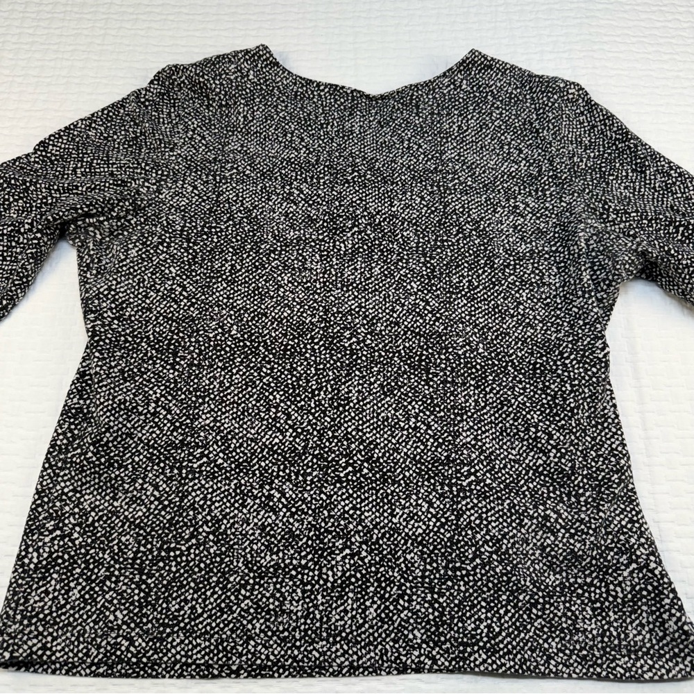 Ruby Red Black And White Patterned Top With Beade… - image 4